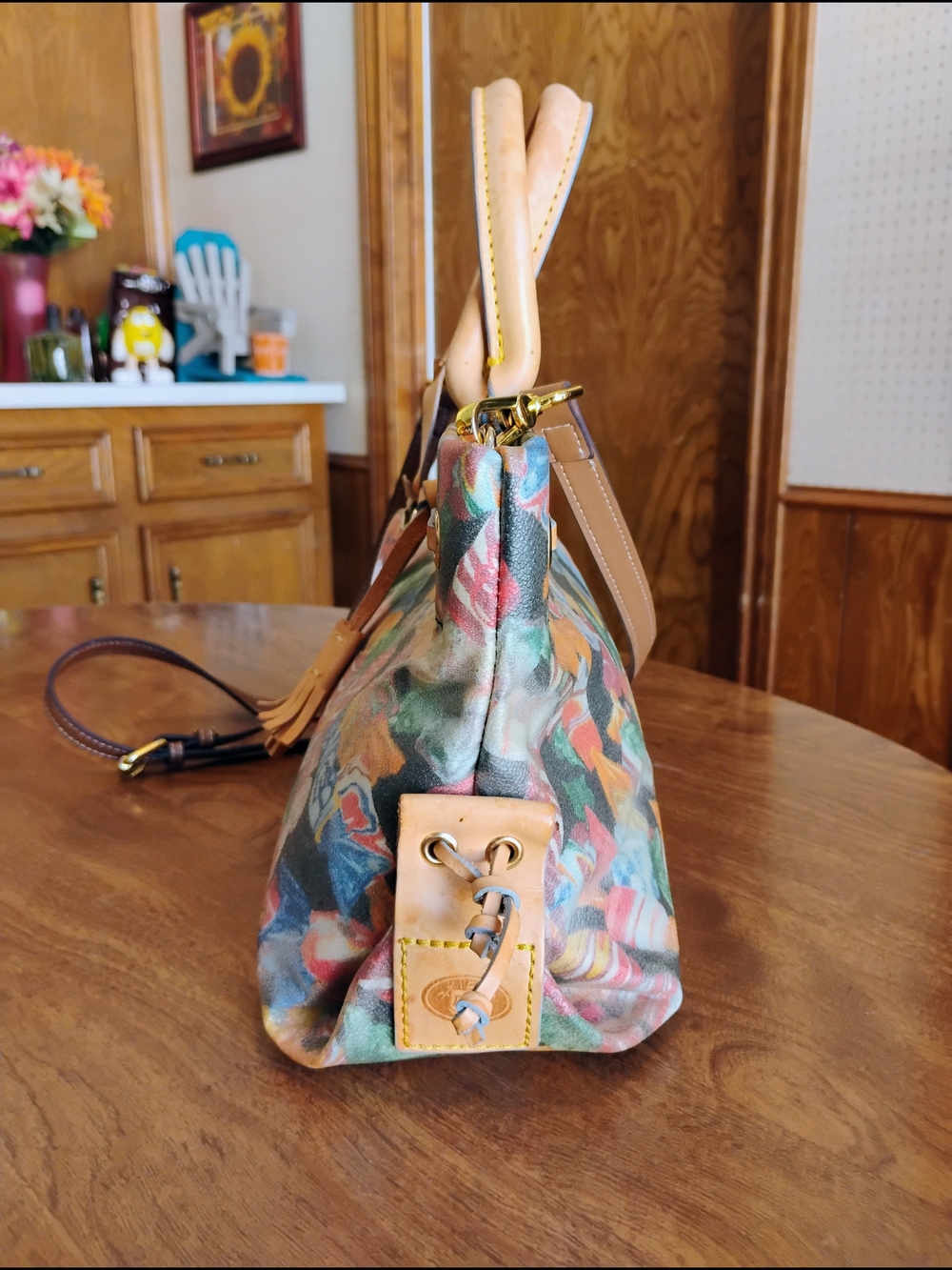 Dooney & Bourke Hard Candy All Over Coated Canvas Satchel/Cross Body Purse - Picture 6 of 16